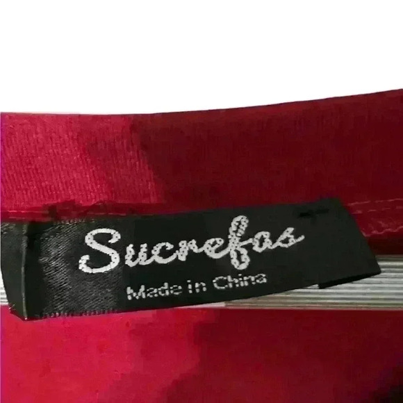 Sucrafas Deep Red Stretch Bodycon Dress – Size XL - Picture 4 of 4